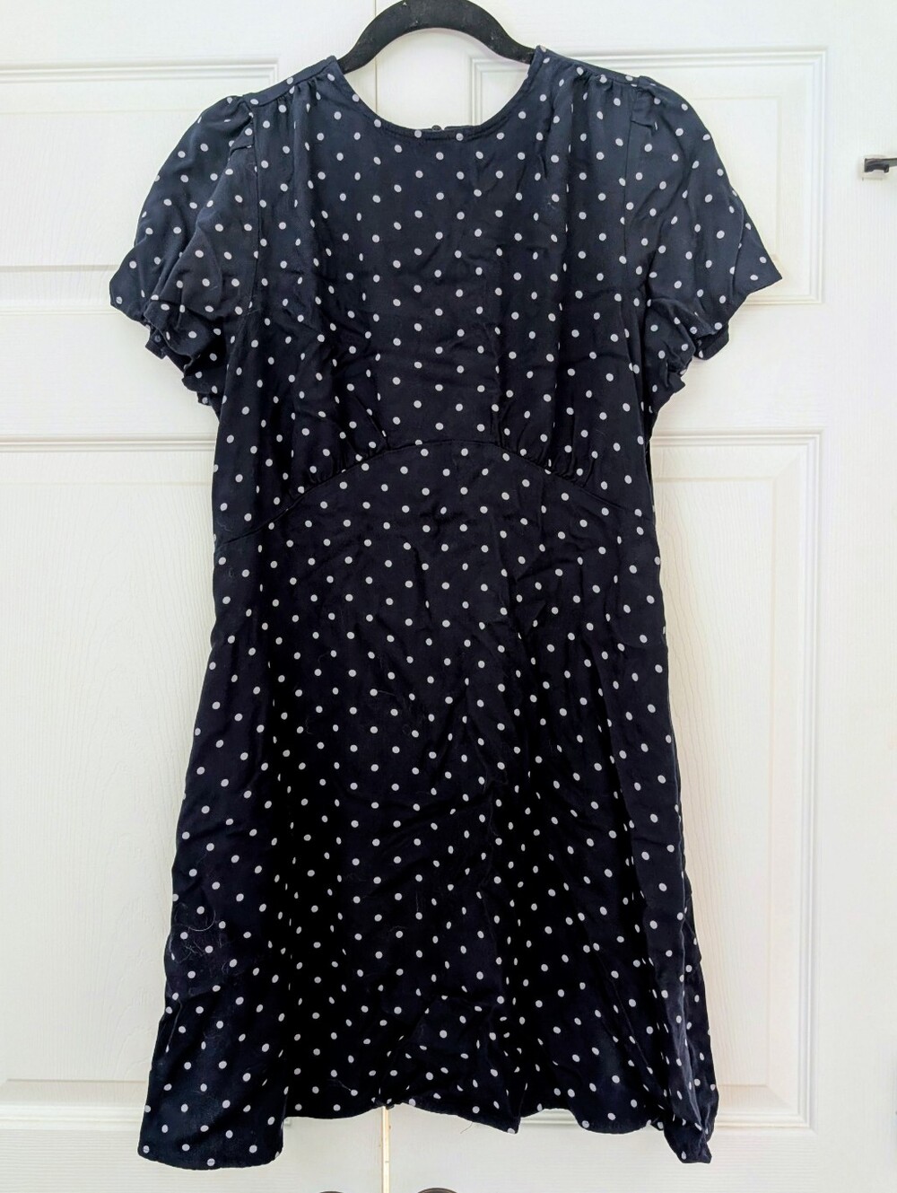 Old Navy Navy and White Polka Dot Mini Dress